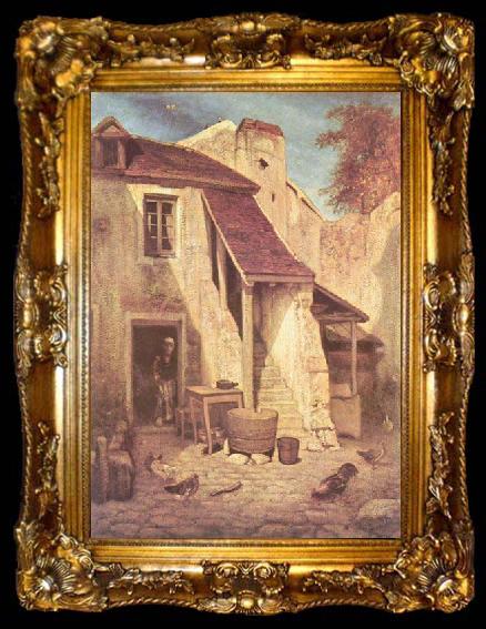 framed  Alexandre-Gabriel Decamps Bauernhof in Fontainebleau, ta009-2